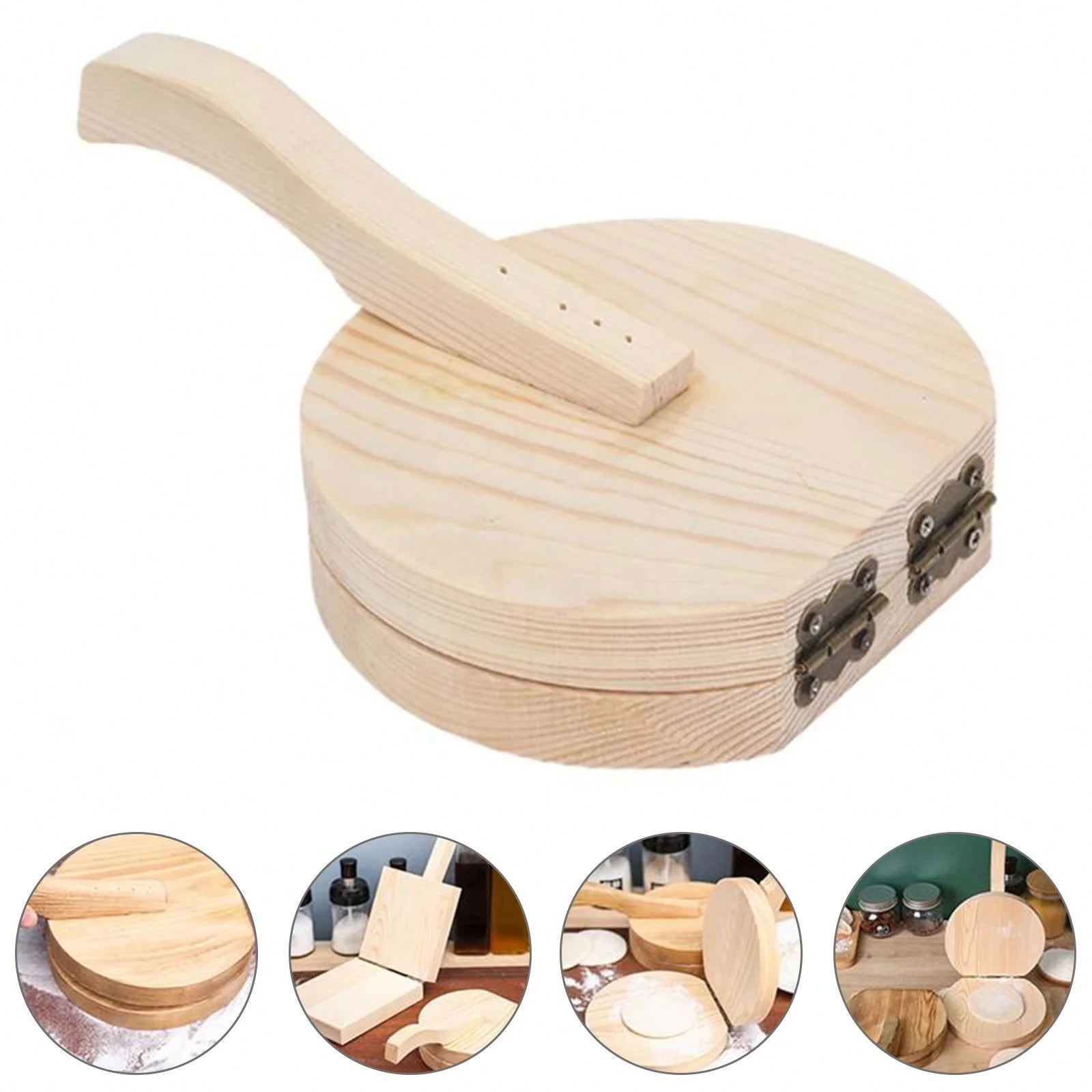 Wooden Dough Pressing Tool Dough Presser Dumpling Skin Press Tool Dumpling Wrapper Making Mold Kitchen Gadget Baking Pastry Tool