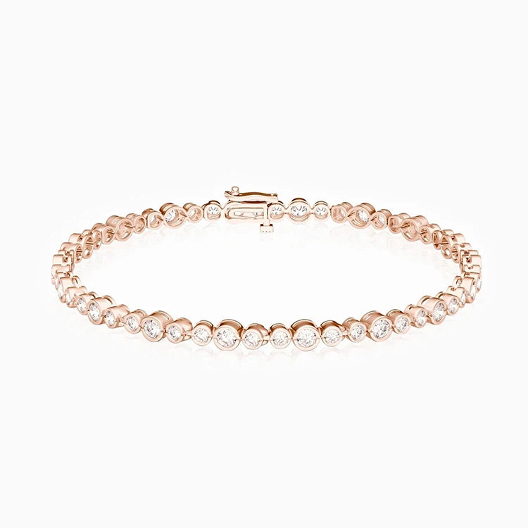 SGARIT Customizable 2.16 Carat Moissanite Tennis Bracelet 14K Rose Gold with GRA 2.16 Cut Ladies Diamond Bracelet