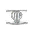 Dylam Personalized Dainty Solid Sterling Silver Hypoallergenic Non Tarnish Double Layer Heart Shape Hallow Out Fine Jewelry Ring