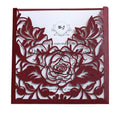 Laser Cut Flower Pocket Square Wedding Invitations Card Customize Greeting Card for Mariage Birthday Baptism