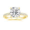 OAHLAN Fashion New Design 14k Gold Plated 925 Sterling Silver Rings Cushion Cut Cubic Zirconia CZ Engagement Wedding Rings