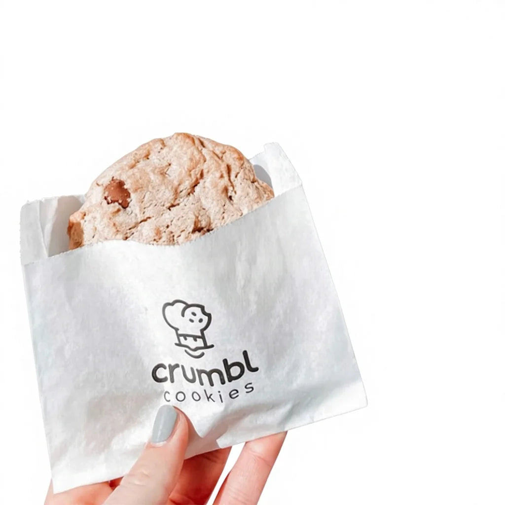 Biodegradable Custom Logo Design Greaseproof Wax Donut Cookie Bakery Burger Paper Bag Pastry Bag for Cookie Packaging
