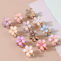 Korean New Style Opal Flower Hair Claws 2cm Mini Cute Pearl Crystal Plastic Hair Clips for Girls