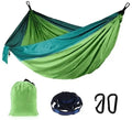For WOQI Single Person Outdoor Camping Hammock Durable Nylon Taffeta Fabric Parachute Design with Dark Carabiners and Tree Strap