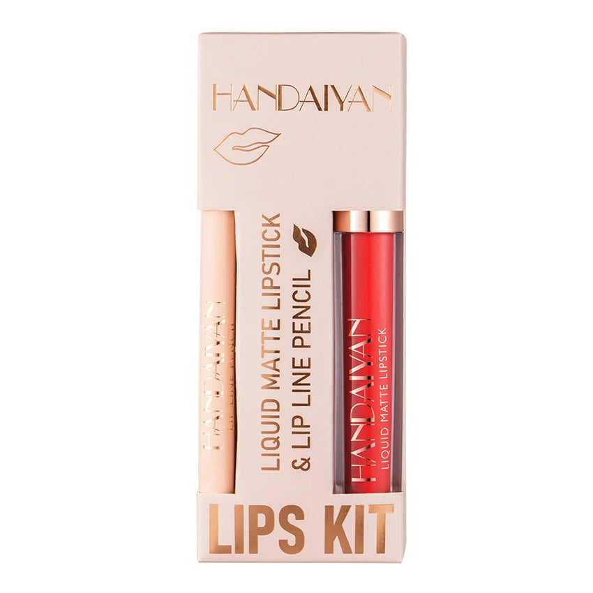 Wholesale Lipgloss Gift Set 2in1 Lipstick Lipliner Lipgloss Set Waterproof Matte Lip Liner and Lip Gloss Set