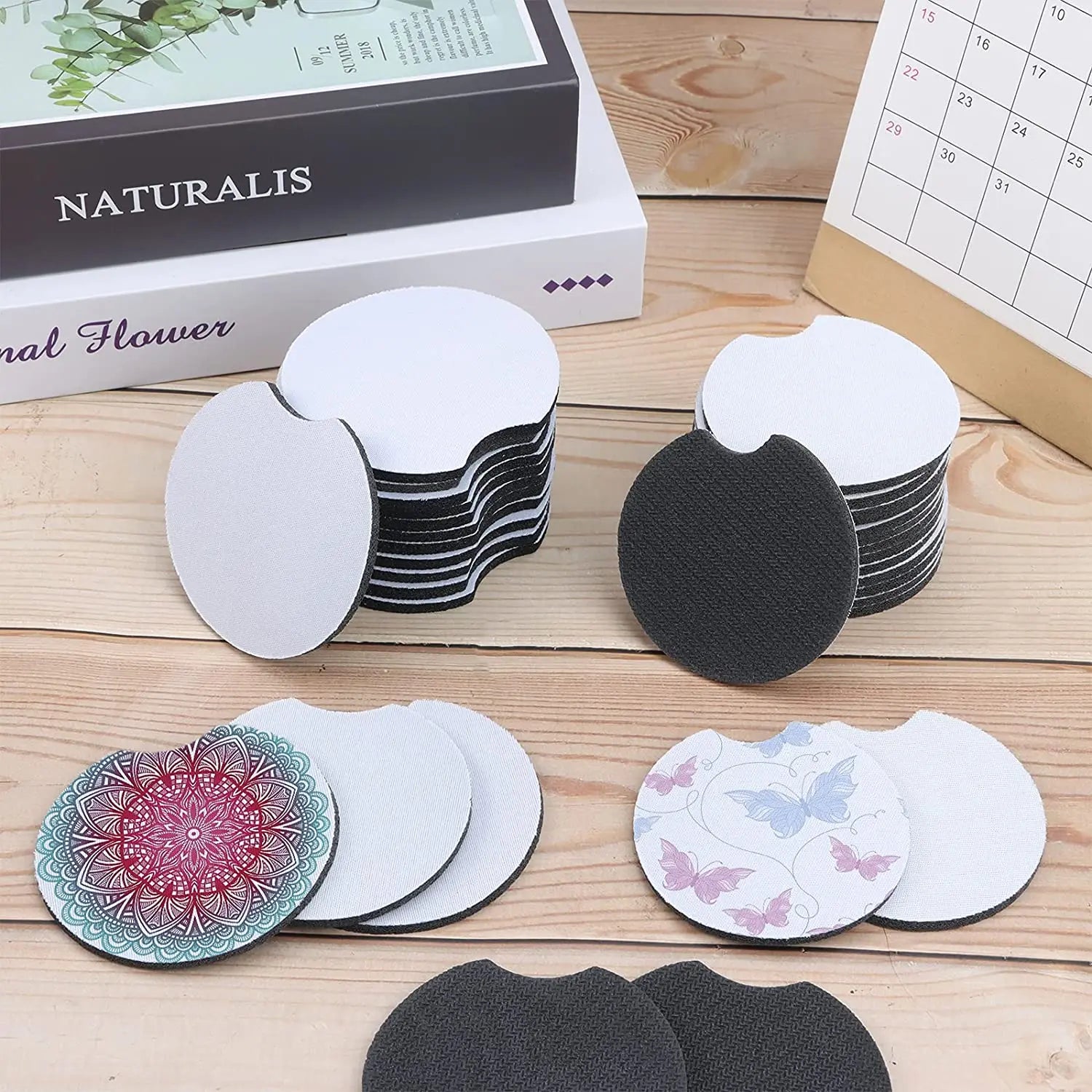 In Stock Round Blank Car Coaster Custom Logo 2.75 Inch Sublimation Neoprene Car Drink Beer Cup Coaster