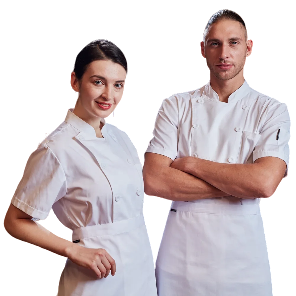2025 Short Sleeve Chef Uniform Custom Chef Jackets Uniformes De Mucamas De Hotel Jiangsu Hotel Supplies