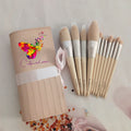 Private Label 12-Piece Black Leather Case Makeup Brush Set Soft Black Beauty Tools for Face Custom Logo