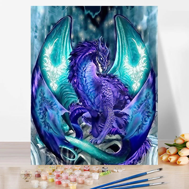 DIY Oil Paint by Numbers Painting Print on Canvas Painting Mysterious Animal Handmade Home Decoration Painting Adult Craft
