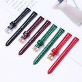 Shiny Watch Band for Women Handmade Leather with Rose Gold Buckle Soft Strap Bracelet Accessories for Watchban12mm 14mm-20mm