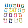 JF1323 Neon Enamel Carabiner Horseshoe Shackles Clasp Carabiner Lock Connector Claw for Jewelry Necklace Making
