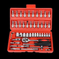 46pcs in One Set Machine Auto Repair Tools Combination Set Impact Socket Wrench Spanner 1/4 Drive Bit Set Ratchet Wrench