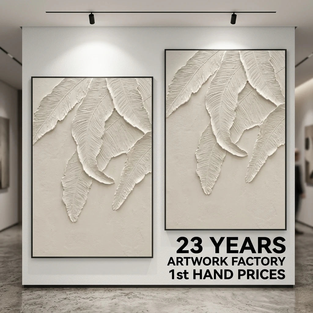 Luxury Handmade 3D Textured Abstract Oil Painting Canvas for Hotel Project Wall Decor Hospitality Commercial Custom 2 Panel Art