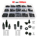 M2 M2.5 M3 M4 M6 Black Nylon Insulated Hex Standoff Pillar Spacer Column Screw Nut Assortment Kit Set Woodworking Zinc Plating