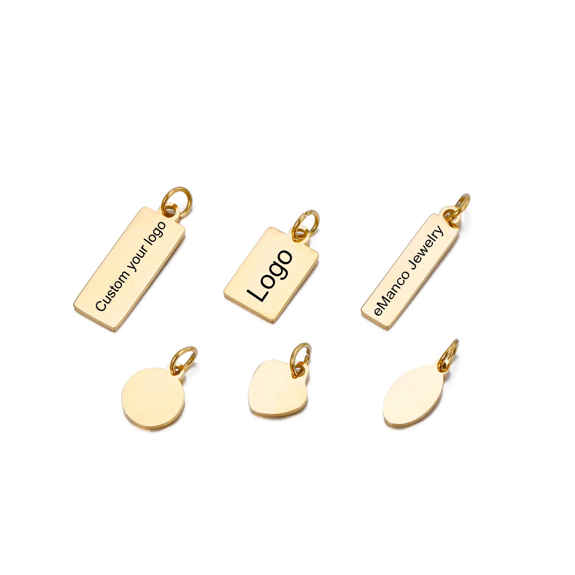 Custom Engraving Logo Pendant to Necklace Extender Chain
