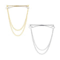 Simple Collar Holder Collar Pin Zinc Alloy Silver Plated Chain Fashion Decoration Wedding Engagement Items
