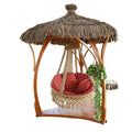 Outdoor Furniture Rattan Wicker Thatch Roof Straw Rope Bird Nest Double Seat Hanging Patio Wooden Swing