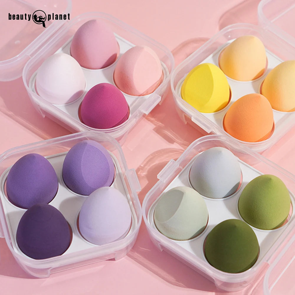 Beauty Planet Makeup Blenders & Sponges 4pcs Pink Black Custom Logo Latex Free Make up Beauty Wholesale Makeup Blender Packaging