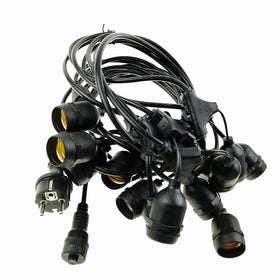 10m LED Outdoor String Lights (Bulbs Not Included) IP65 Waterproof E27 Socket Hanging Garland for Garden Wedding Party Decor