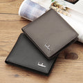 Modern Slim Men's Travel Wallet Luxury Designer Genuine Leather Short Length Open Closure Polyester Letter Small Brand Name