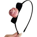 CELIAY Girls Floral Fabric Hair Decoration Ribbon Black Thin Headband Bow Rose Flower Hair Hoop