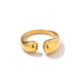 N&S Elegant Minimalist 18K Gold Plated Stainless Steel Ring for Women Adjustable Open Design for Engagement Gift