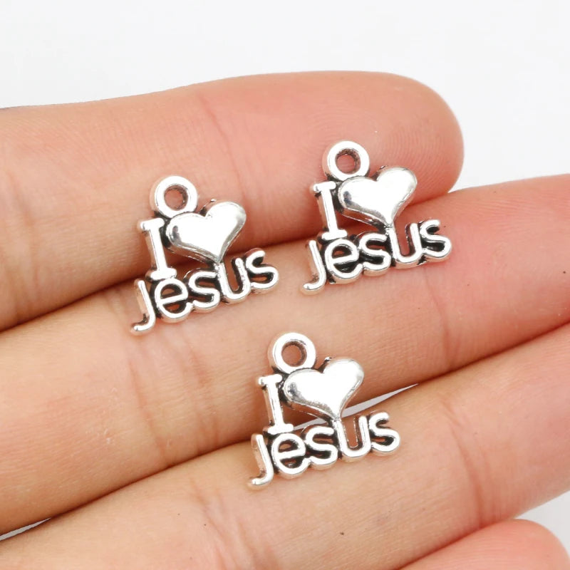 20pcs 22x18mm Antique Silver Plated Jesus Handmade Charms Pendant:DIY for Bracelet Necklace