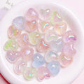 UV Plated Love Straight Hole Beaded Diy Acrylic Heart Mobile Phone Chain Key Material Jewelry