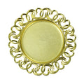 Wholesale 13 Inch Irregular Golden Charger Plates Elegant Sustainable Pattern Design Dishwasher Safe Made Plastic for 100pcs