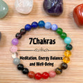 Healing 7 Crystal Chakra Bracelet Stress Worry Relief Meditation Energy Balanceand Well-Being Protection Yoga Bracelet