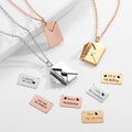 Customized Stainless Steel Love Letter Envelope Pendant Necklace Jewelry Confession Love You for Mother Day Valentine Day Gift