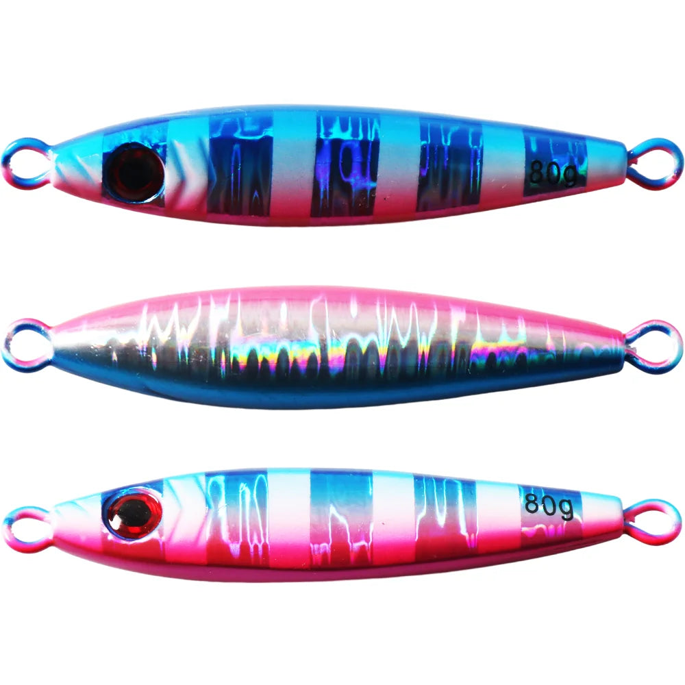 Assist Metal Fishing Lure 20g-80g Casting Jig Trout Printed Lead Hook Jigging for River Lake Stream Fishing