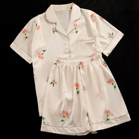 S7299F 2026 Advanced Pyjamas Women Sleepwear Lady New Ice Silk Home Clothing Suit