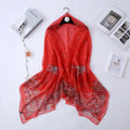 New Versatile Scarves Women's Fragmented Flowers Silk Prints Fashion Versatile Oversized Shawls Wholesale