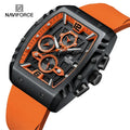 NAVIFORCE 8025 Silicone Square Big Dial Quartz Watch for Men Luxury Original Male Wrist Watch Boy Gift