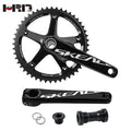 Best Selling BCD 144mm Fixie Bike Racing Crankset Hollow One-Piece Track Cranksets 165mm Crank Arm 48T Black Sliver Crank Set