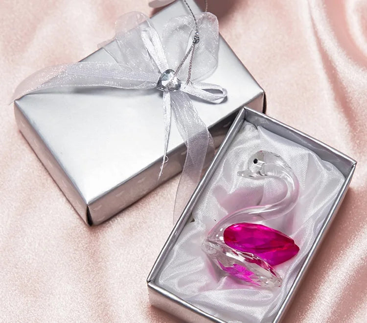 Diy Diy Custom Various Series Crystal Glass Swan Figurine Paperweight Table Centerpiece and Car Ornament