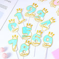 New Number Happy Birthday Cake Topper Blue pink Cake Insert Card