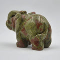 Huiying 2 Inch Natural Unakite Elephant Head Elephant Used for Decoration and Gifts Crafts