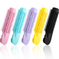 Scalp Massager Hair Chalk Comb with Silicone Teeth Durable Plastic 4 Colors Shampoo Brush for Girls Bangs Styling