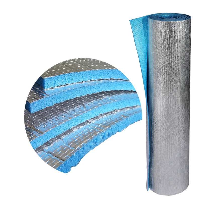 Customized Size High-Density Pure Aluminum Foil Reflective Insulation Blue XPE Foam Direct Factory Heat Insulation Material