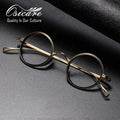High End Custom Logo Clear Round Eyeglasses Gold Lot Kacamata Optical Computer Optik Titanium Acetate Men Eye Glasses Frames MegaBDM