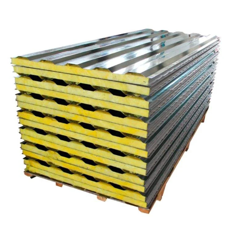 Modern Fireproof Basalt Rock Wool Board Rigid Insulation with Fsk Aluminum Foil for Office Building