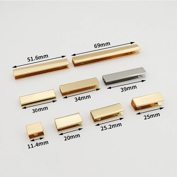 Cheap Price Brass Rectangle Strap Ending Clips Bag Hanger for Leather Belts and Bags