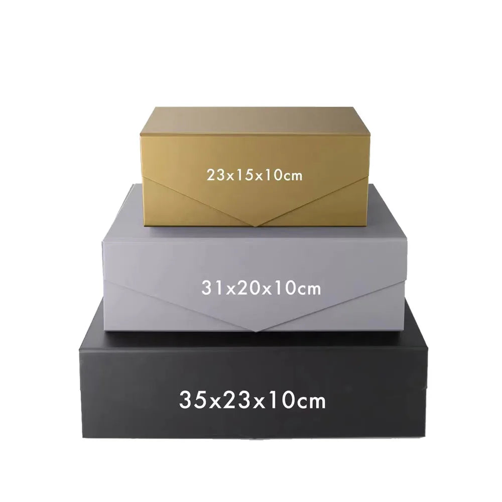 Custom Luxury Foldable Gift Presentation Boxes Rigid Cardboard with Magnetic Closure and UV Coating Embossed Sponge Lining