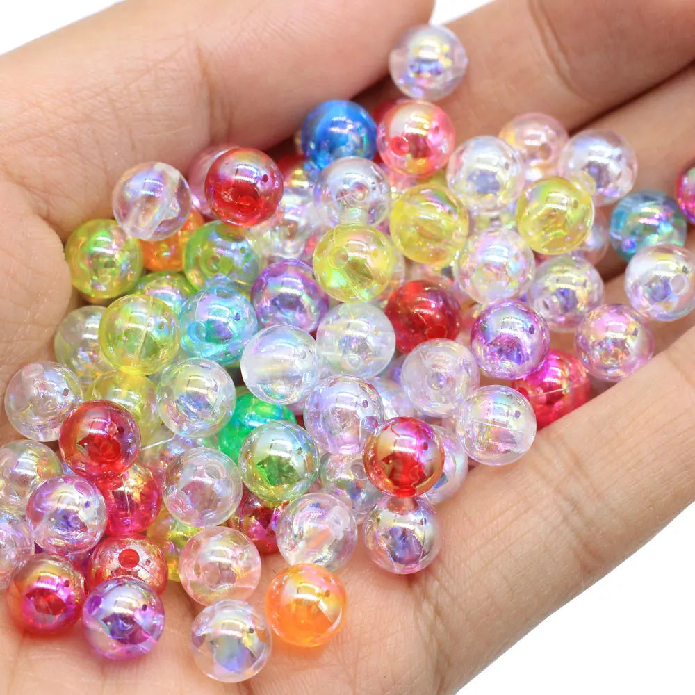 Hotsale 6mm 8mm 10mm  AB Color Acrylic Beads Round Loose Beads for Jewelry Making DIY Bracelet Necklace