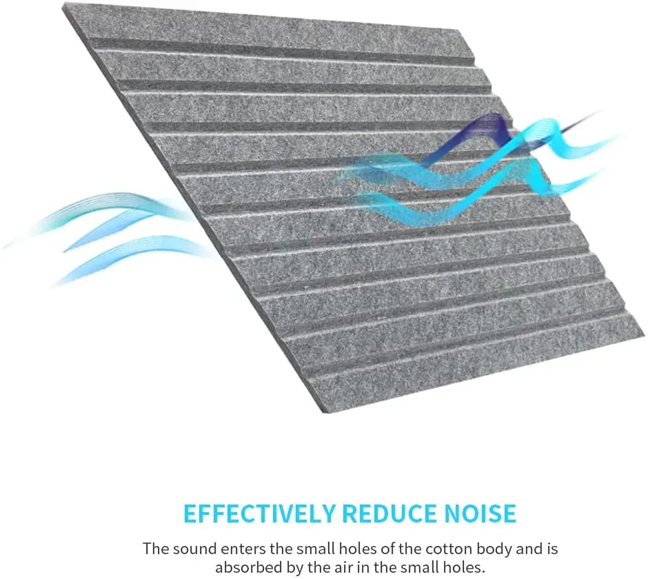 CNC V-Cut PET Acoustic Panels | Eco-Friendly Soundproofing Board | Wood Slat Look Decorative Wall Tiles for Office Studio