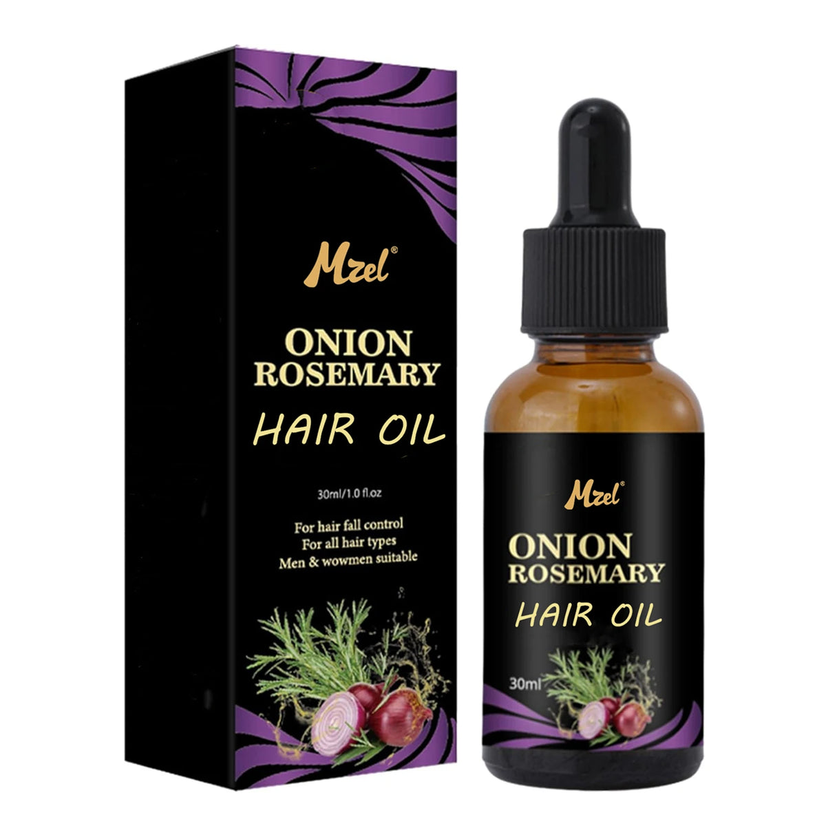Private Label Onion Rosemary Oil for Hair Growth | Onion Juice Hair Oil for Dry Damaged Hair and Growth