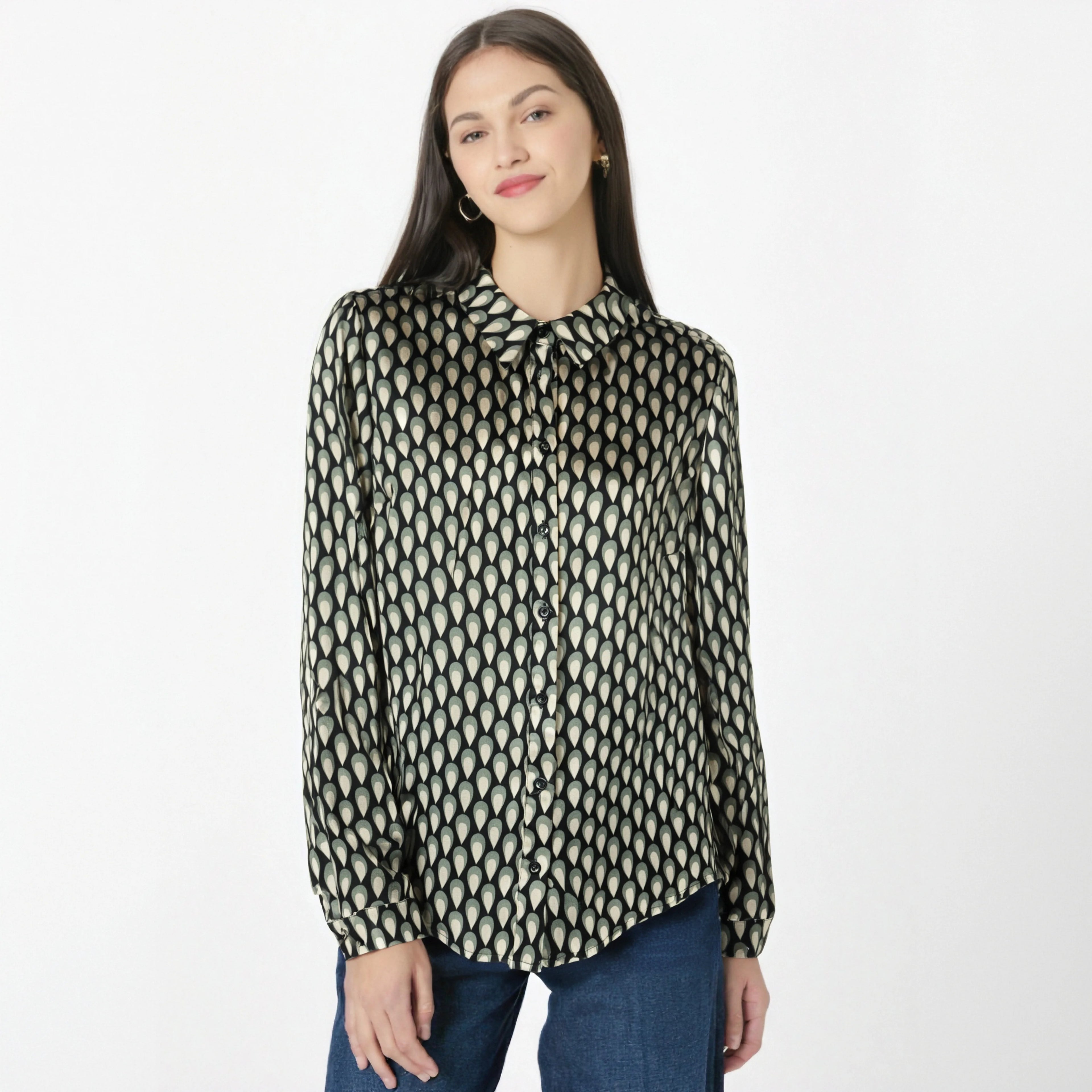 Printing Long Sleeve Ladies Blouses Blouses for Women 2024 Wholesale Cheap Skirt and Blouse