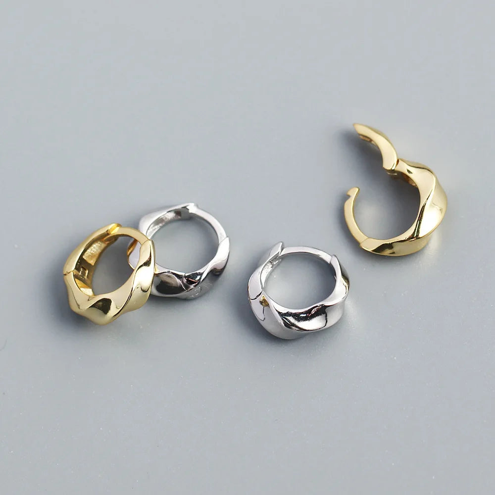 New Cute Design S925 Sterling Silver 18K Gold Plating Hoop Earrings for Women YHE0373